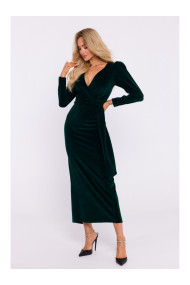 M828 Samta kleita ar dziļu V veida kakla izgriezumu - zaļa