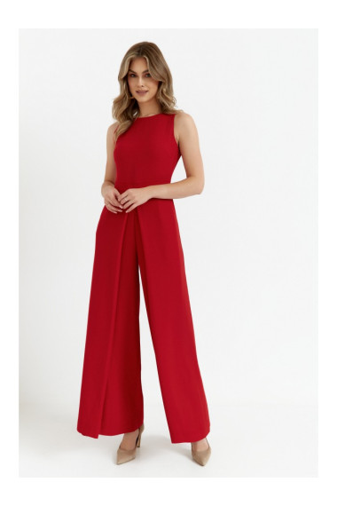 K184 Plašs kombinezons ar platām kājām - sarkans