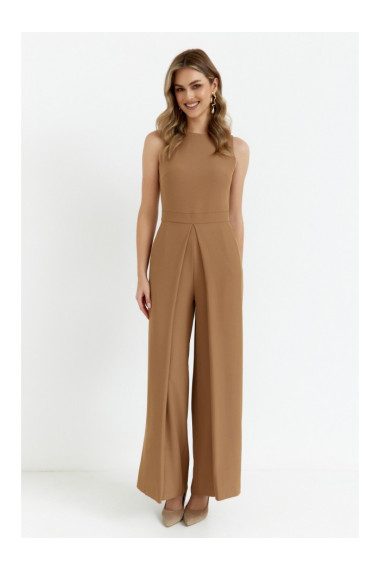 K184 Джемпер с широкими штанинами - бежевый