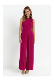 K184 Plašs kombinezons ar platām kājām - plūmju krāsā