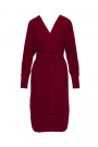 M810 Džempera kleita ar V veida kakla izgriezumu - bordo krāsā