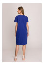 S392 Платье свободного кроя с V-образным вырезом - королевский синий