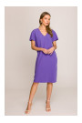 S392 Atpūtas kleita ar V veida kakla izgriezumu - violeta krāsā
