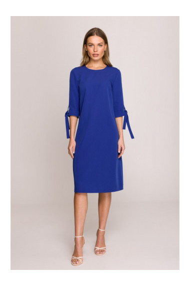 S393 A-veida kleita ar aizdares piedurknēm - karaliski zila
