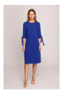S393 Платье А-линия с завязывающимися рукавами - королевский синий