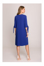 S393 Платье А-линия с завязывающимися рукавами - королевский синий