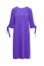 S393 Платье А-линия с завязывающимися рукавами - фиолетовый