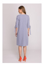 S393 Платье а-линия с завязывающимися рукавами - голубой серый