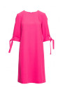 S393 Платье а-линия с завязывающимися рукавами - розовый