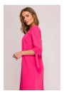 S393 Платье а-линия с завязывающимися рукавами - розовый