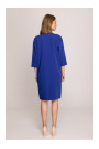 S394 Платье свободного кроя с вырезом "замочная скважина" - королевский синий