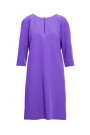 S394 Платье свободного кроя с вырезом "замочная скважина" - фиолетовый