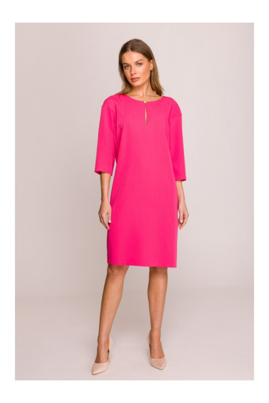 S394 Atpūtas kleita ar atslēgas cauruma izgriezumu - rozā krāsā