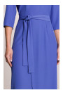 S396 Платье средней длины с деталями из ткани - синий