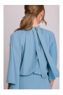 S397 Wide sleeve jumpsuit with split back - sky blue