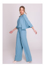 S397 Wide sleeve jumpsuit with split back - sky blue
