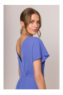 S398 Pencil dress with split on the side - blue