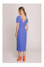 S398 Pencil dress with split on the side - blue