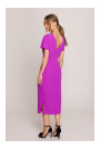 S398 Pencil dress with split on the side - lavender