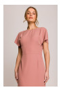 S398 Pencil dress with split on the side - rose