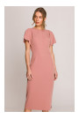 S398 Pencil dress with split on the side - rose