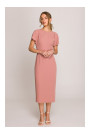 S398 Pencil dress with split on the side - rose