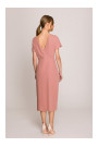 S398 Pencil dress with split on the side - rose