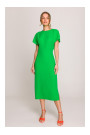 S398 Pencil dress with split on the side - green