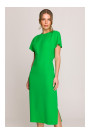 S398 Pencil dress with split on the side - green
