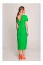 S398 Pencil dress with split on the side - green