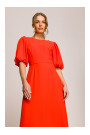S399 Puff sleeve dress - coral