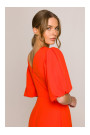 S399 Puff sleeve dress - coral