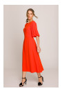 S399 Puff sleeve dress - coral