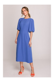 S399 Puff sleeve dress - blue
