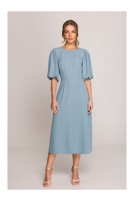 S399 Puff sleeve dress - sky blue
