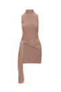 M841 Tie front mini dress - beige
