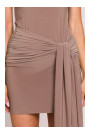 M841 Tie front mini dress - beige
