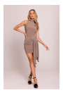 M841 Tie front mini dress - beige
