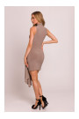 M841 Tie front mini dress - beige