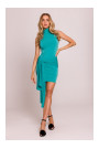 M841 Tie front mini dress - turquoise