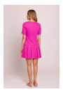 M842 Denim dress with pleats - pink