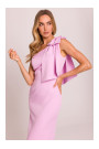 M847 One shoulder bow dress - candy pink