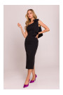 M847 One shoulder bow dress - black