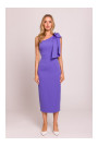 M847 One shoulder bow dress - light purple