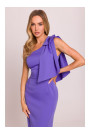 M847 One shoulder bow dress - light purple