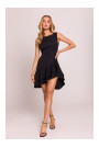 M850 Ruffled mini dress - black