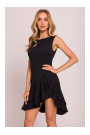 M850 Ruffled mini dress - black
