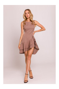 M850 Ruffled mini dress - mocca