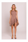 M850 Ruffled mini dress - mocca