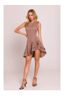 M850 Ruffled mini dress - mocca